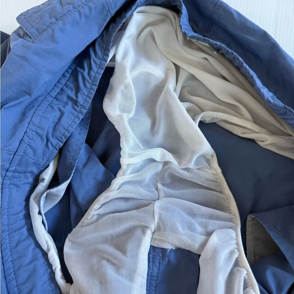 Onia Calder Mens Swim Shorts 38 Blue‎ Solid Lined Drawstring Hybrid